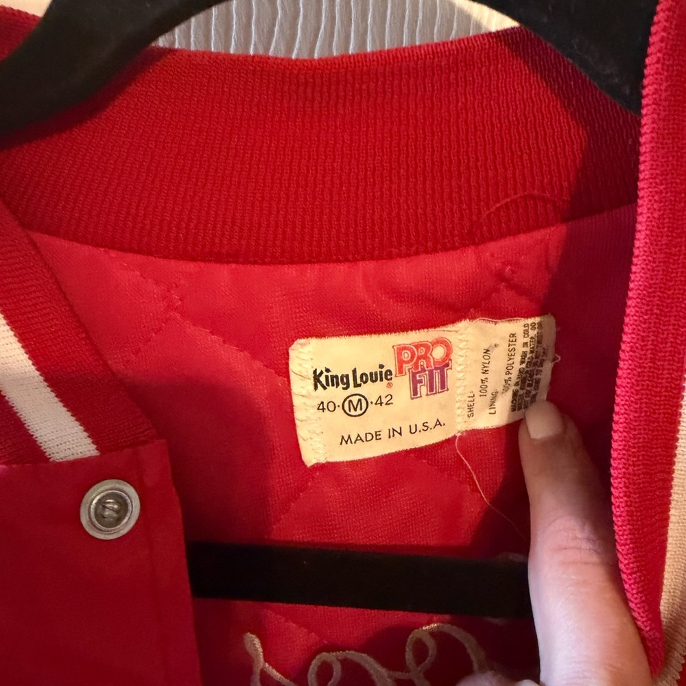 Coors Red Vintage Satin Chute Out Pro Rodeo Bomber Jacket - Picture 3 of 3